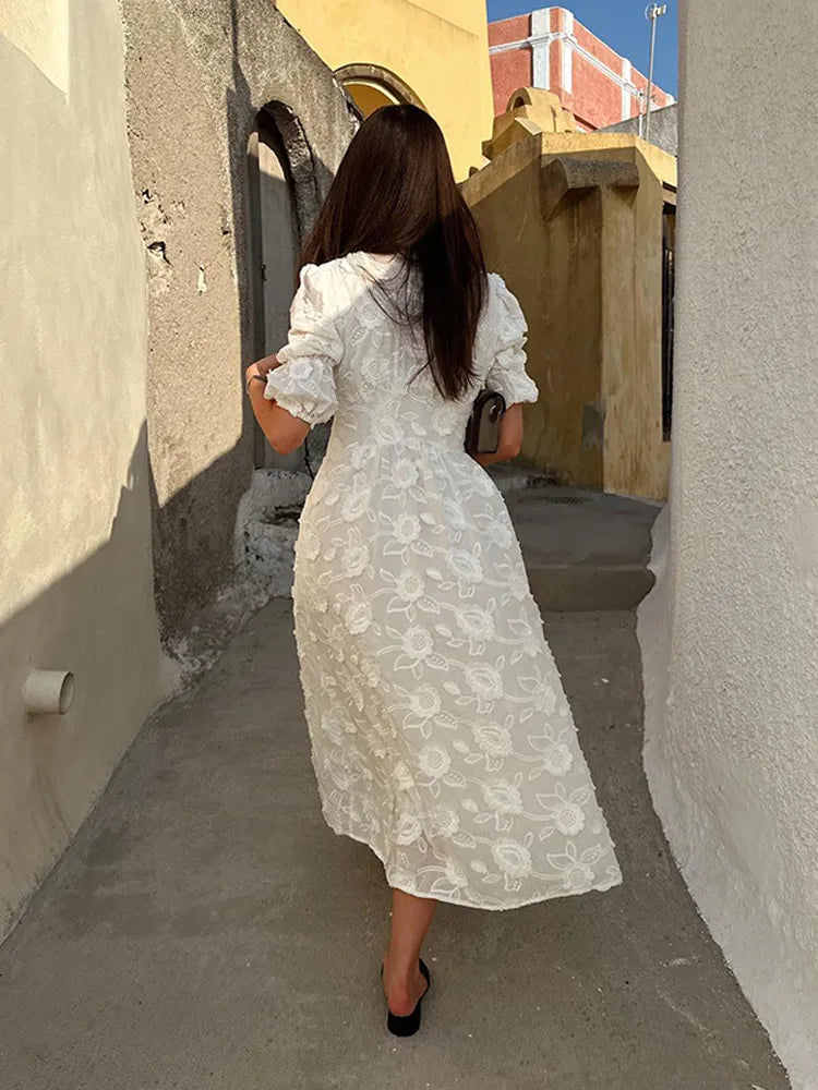 GR | Midikleid Mit Stickerei – Elegante Damenmode Für Jeden Anlass