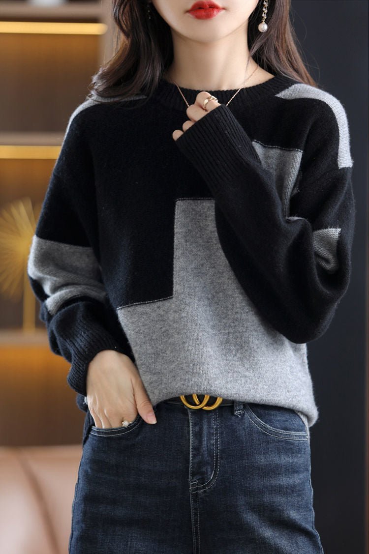 GR - Gestrickter Freizeitpullover - Damen Gemütlicher Strickpullover