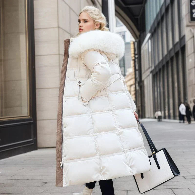 GR - Winter jacket with fur collar and belt 