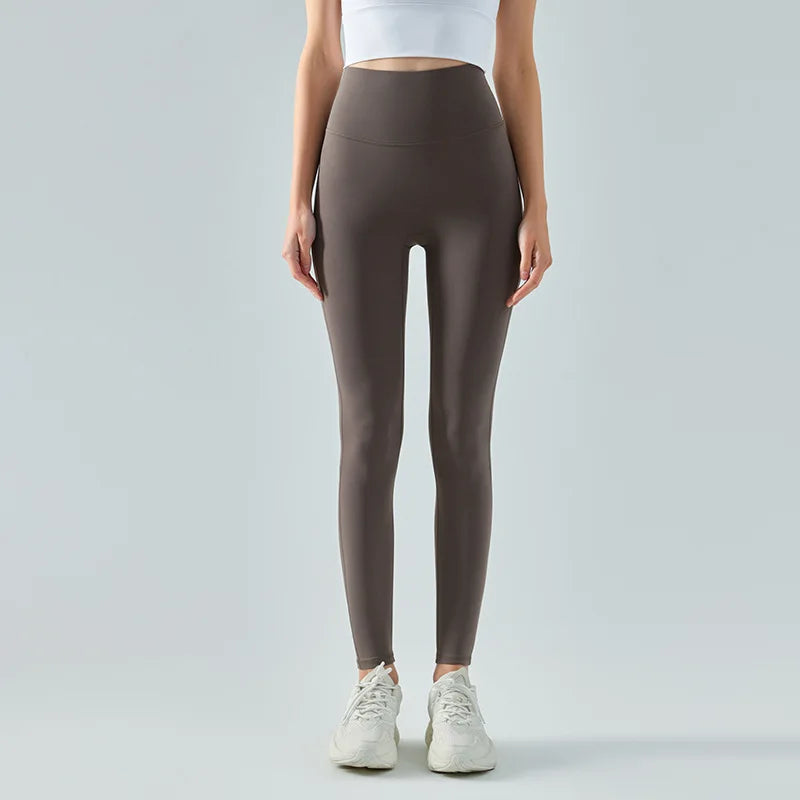 GR | Emily Sportswear Naked Hochtaillierte Tight Yoga Hosen Doppelseitig Gebürstet Pfirsich Po-Hebende Lauf Sport Fitness Leggings