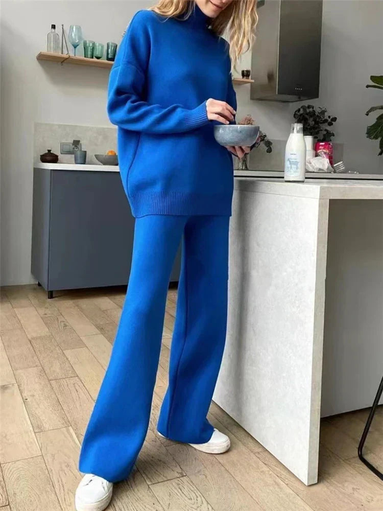GR | 3-piece loungewear set - knitted women's sweater and trousers