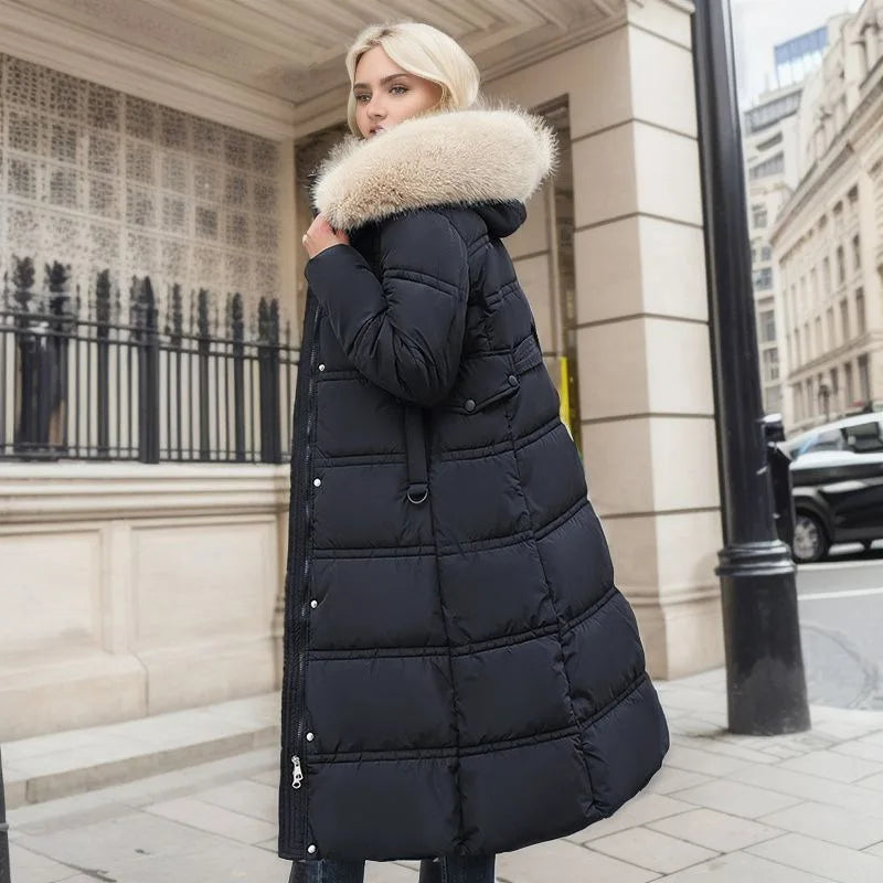 GR - Winter jacket with fur collar and belt 