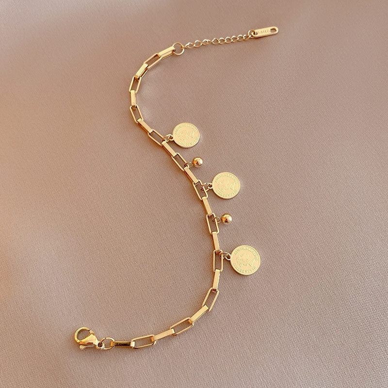 GR Sparkling Freedom Bracelet | Women's Stainless Steel Round Signature Portrait Pendant
