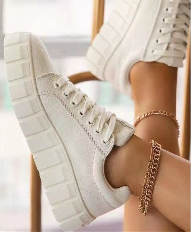 GR | Suede Sneakers with Chunky Platform for Women