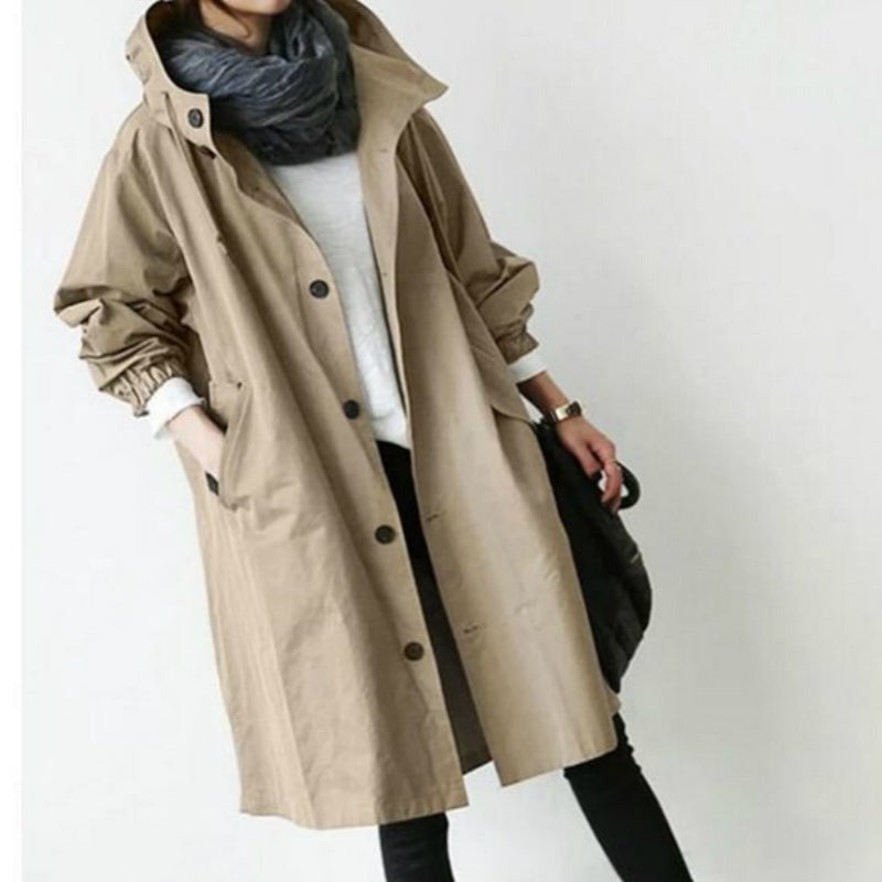 GR | Women's hooded trench coat