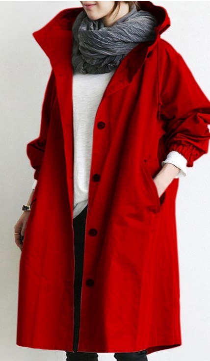 GR | Women's hooded trench coat