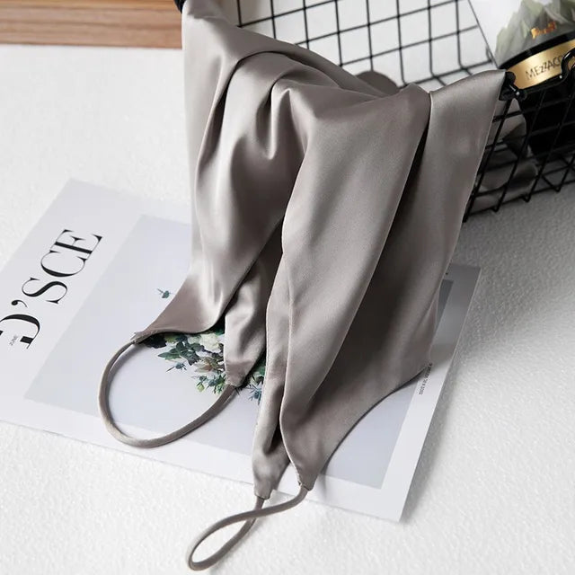 GR | Neck Satin Crop Top Damen