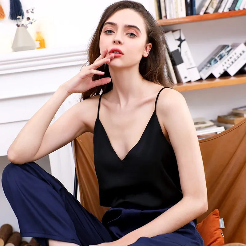 GR | Neck Satin Crop Top Damen
