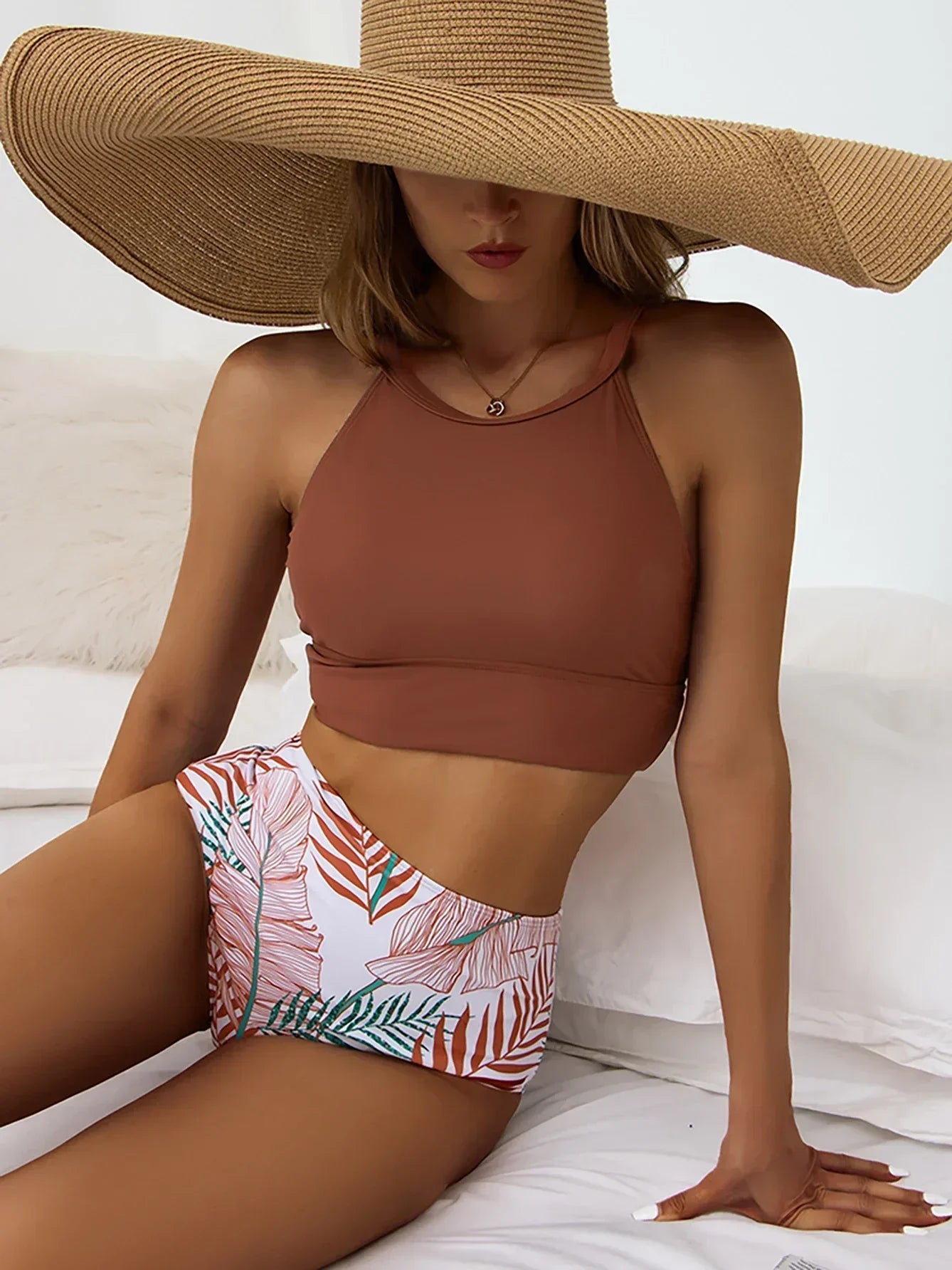 GR | Luxury Bikini 2024 Women's Swimsuit with High Neckline