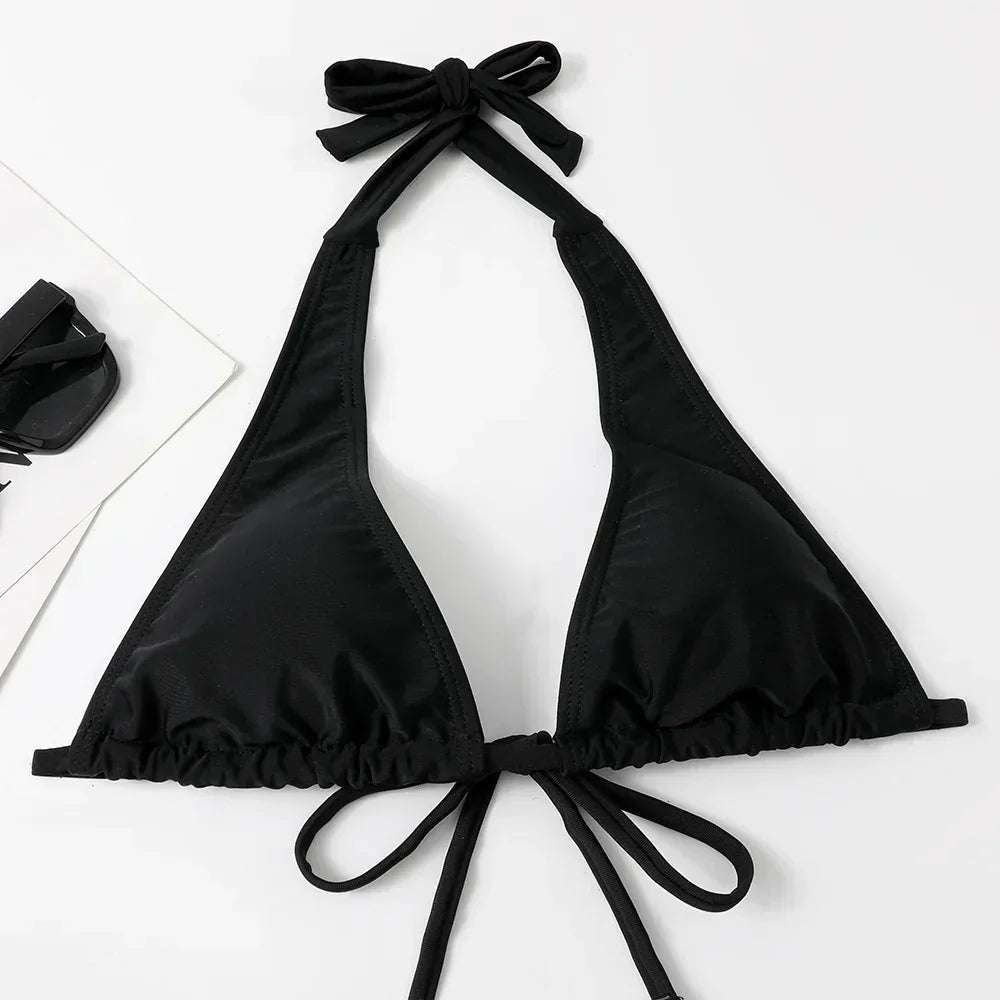 GR - Elegant triangle bikini in black