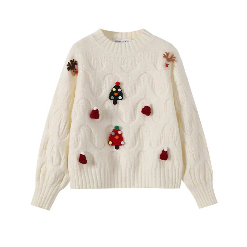 GR - Hässlicher Weihnachtspulli - Damen Weihnachtspullover im Vintage-Stil