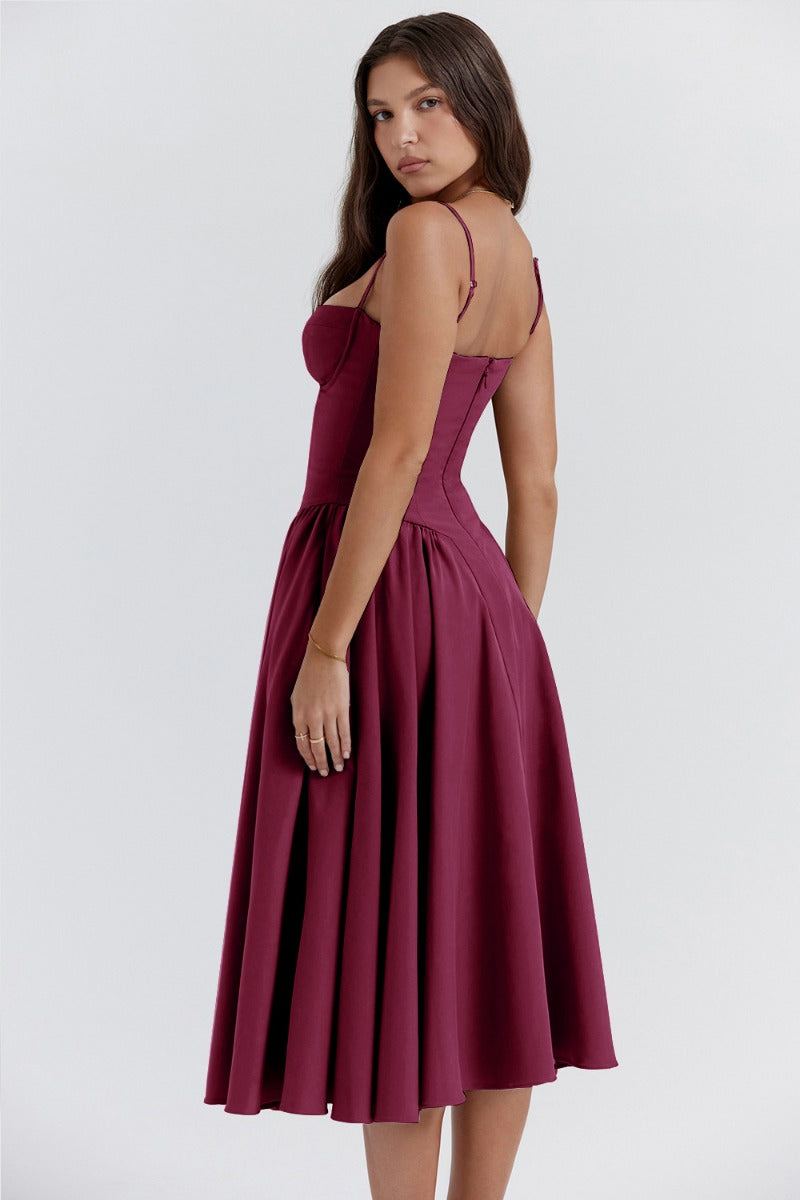 GR | Ärmelloses Midikleid Mit Korsett Passform