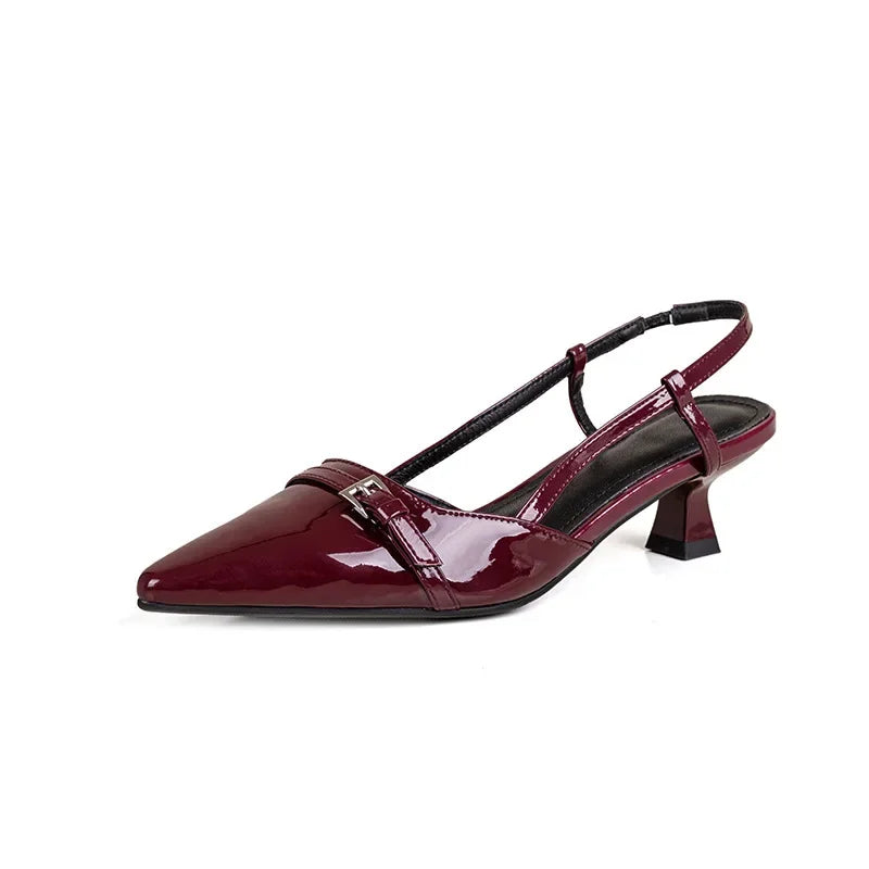 GR | Patent leather sandals with a comfortable block heel