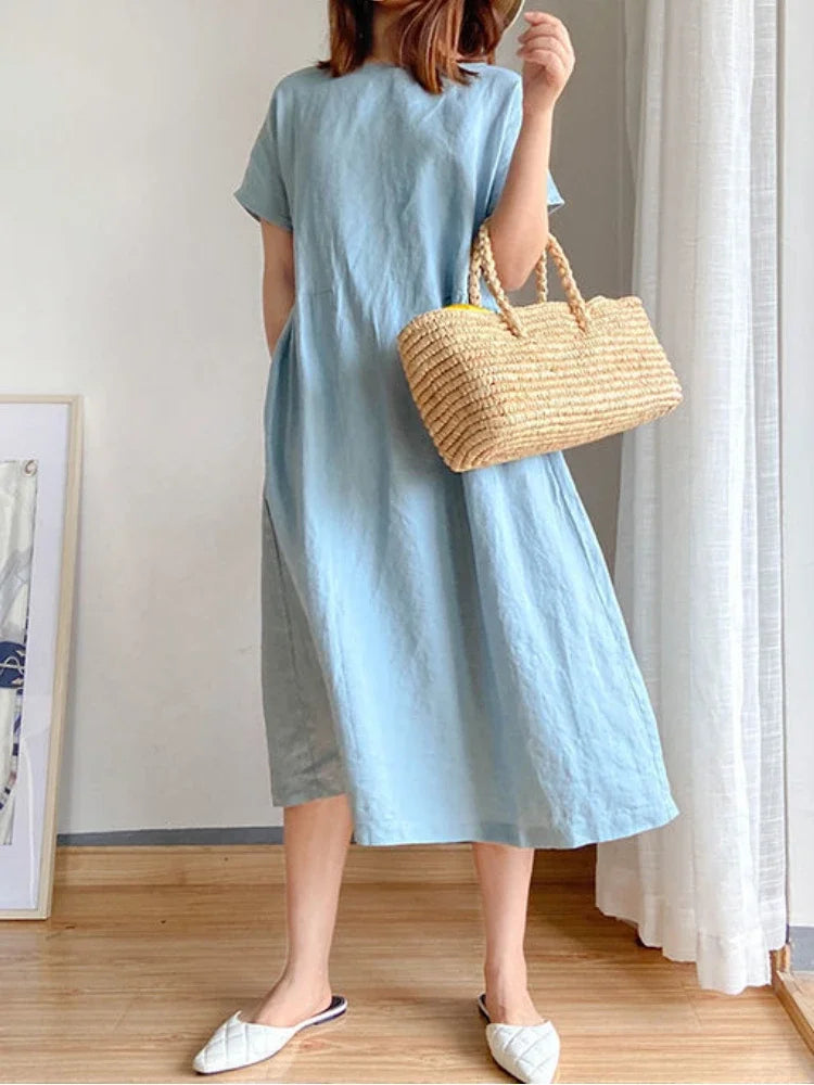 GR | Einfarbig Midi Kleid Aus