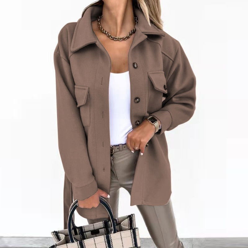single-breasted thick coat