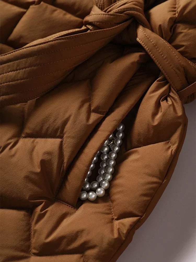 GR | ELEGANT DOWN COAT WITH BELT