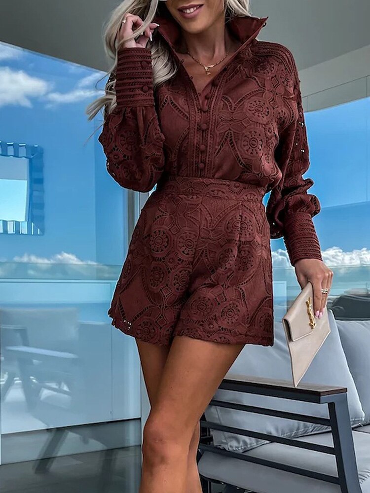 GR | Long-sleeved jumpsuit with lace