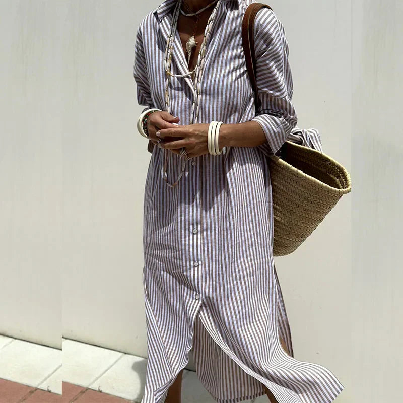 GR | Striped shirt dress