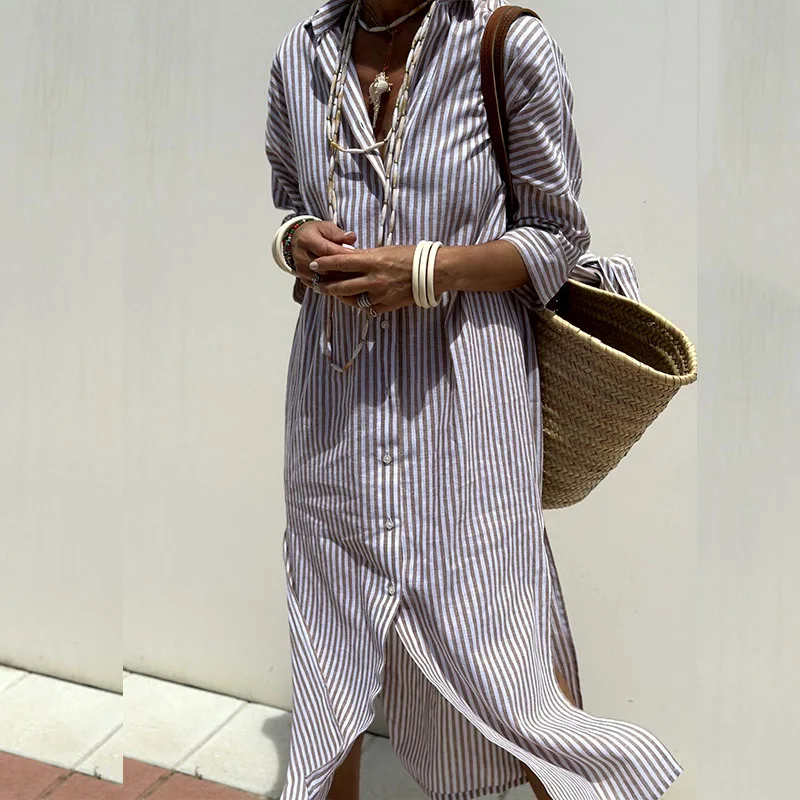 GR | Striped Shirt Dress 