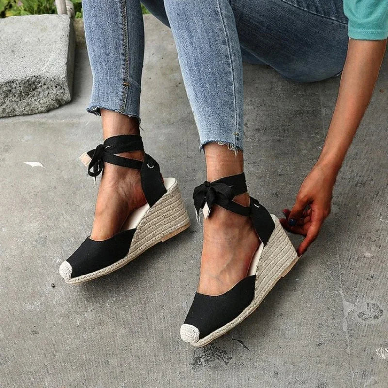 GR | Trendy, Comfortable Boho Wedge Heels for Women with Straps