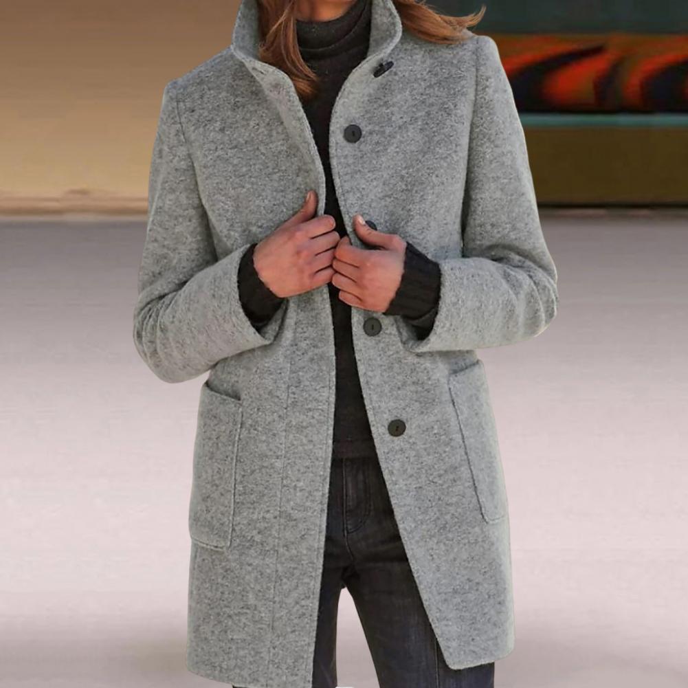 Neck protector women's loose buttons coat 