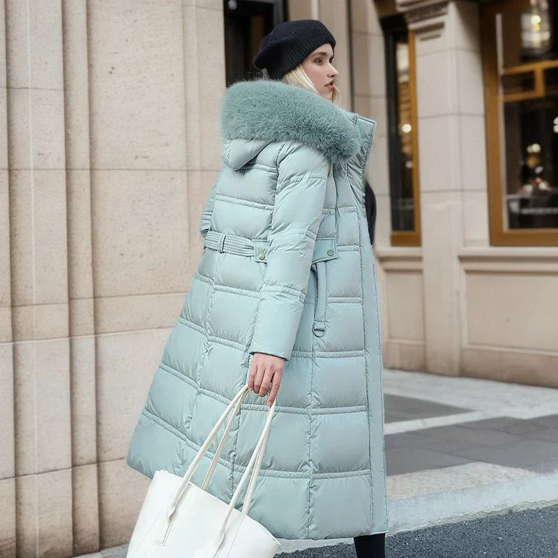 GR - Winter jacket with fur collar and belt 