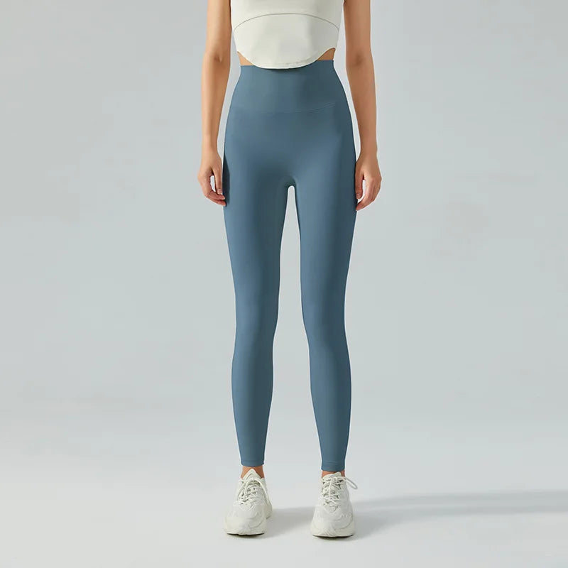 GR | Emily Sportswear Naked Hochtaillierte Tight Yoga Hosen Doppelseitig Gebürstet Pfirsich Po-Hebende Lauf Sport Fitness Leggings