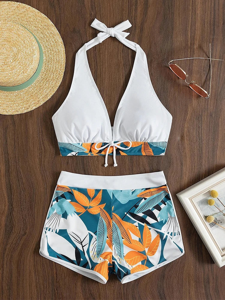 GR | High-waisted printed bikini set