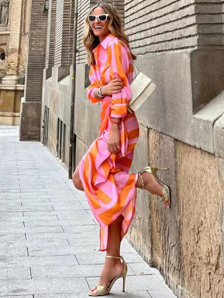 GR | Summer dress with belt and collar