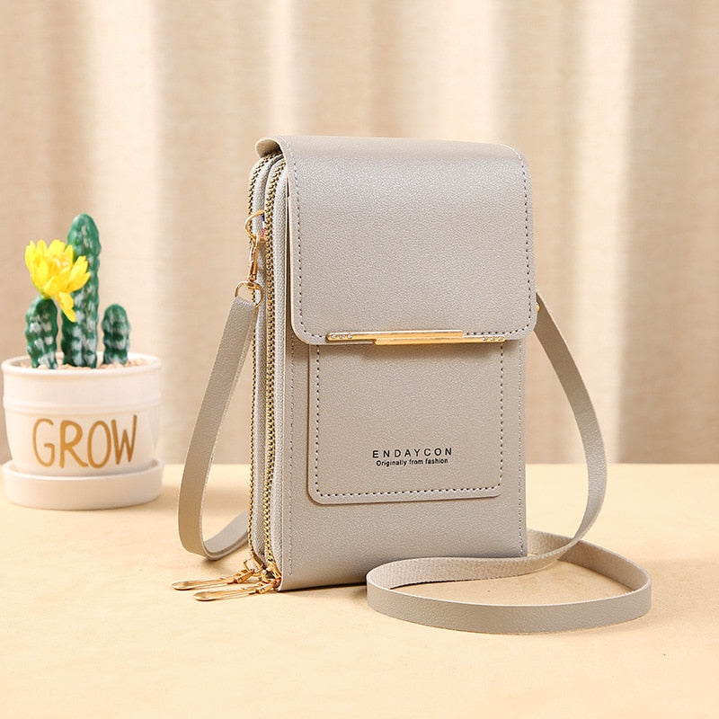 GR Leather Smartphone Clutch | Women's Handbag with Touchscreen Window