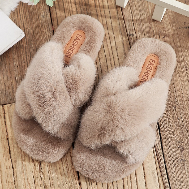 GR | Winter Fluffy Slippers with Cozy Warmth for Women