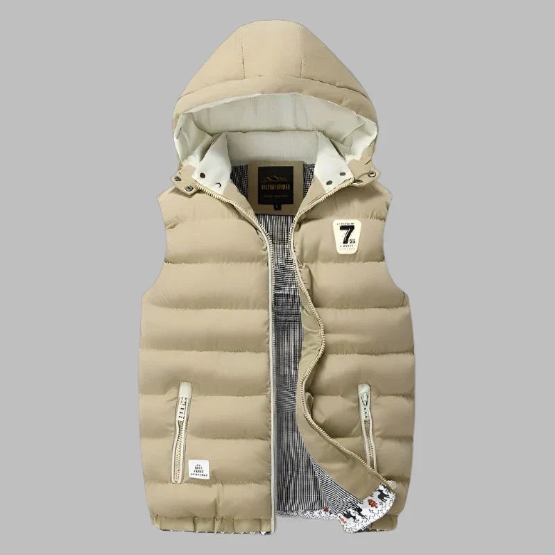 GR | Comfortable padded hooded jacket with zipper and pockets