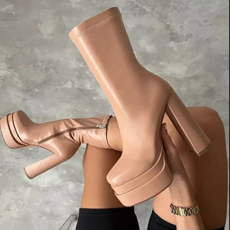 GR | Designer Ankle Boots with High Heels