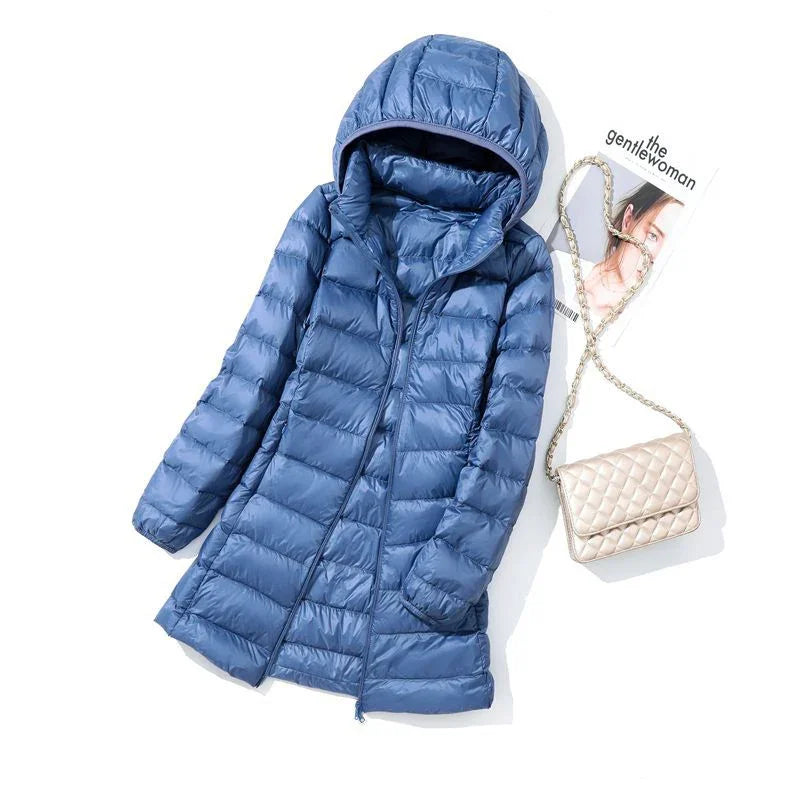 GR - Women's wearable puffer coat with detachable hood