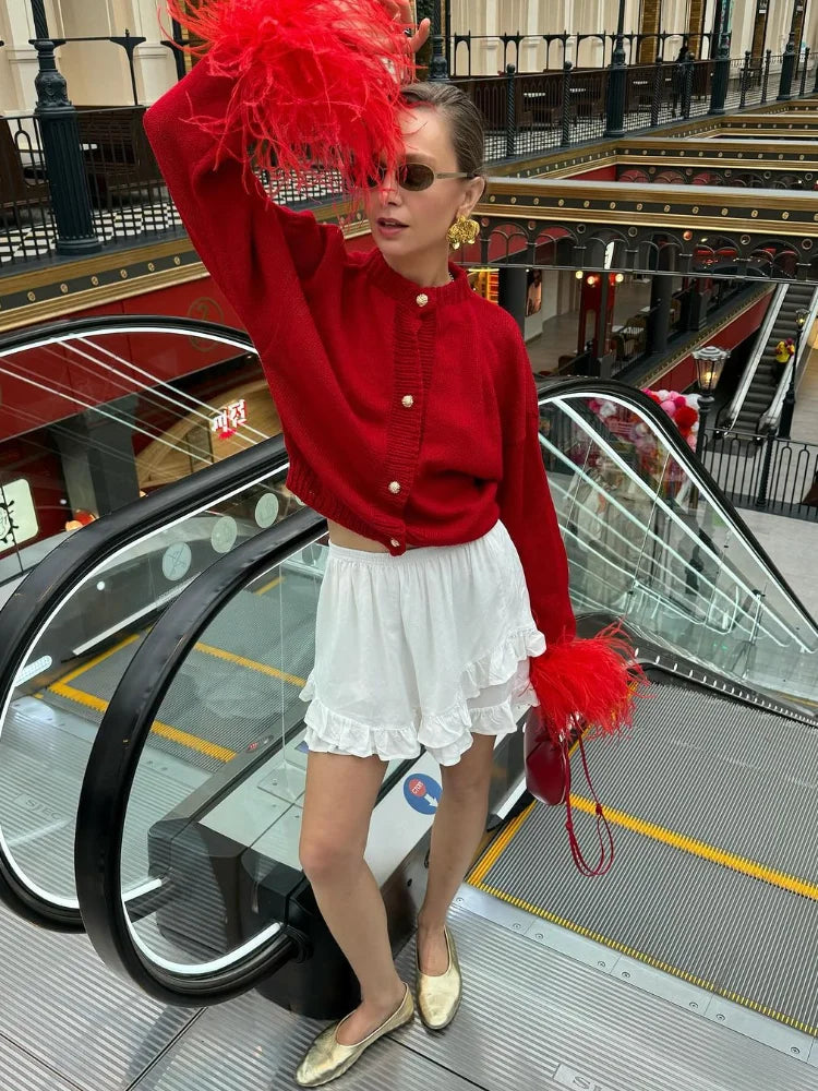 GR | Schicke Feder Strickjacke