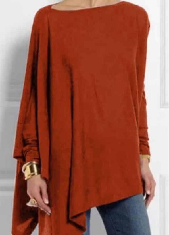 GR | Elegant cashmere blend poncho with an asymmetrical cut