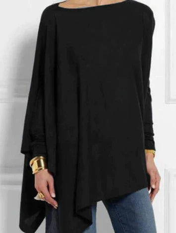GR | Elegant cashmere blend poncho with an asymmetrical cut