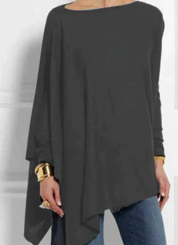 GR | Elegant cashmere blend poncho with an asymmetrical cut
