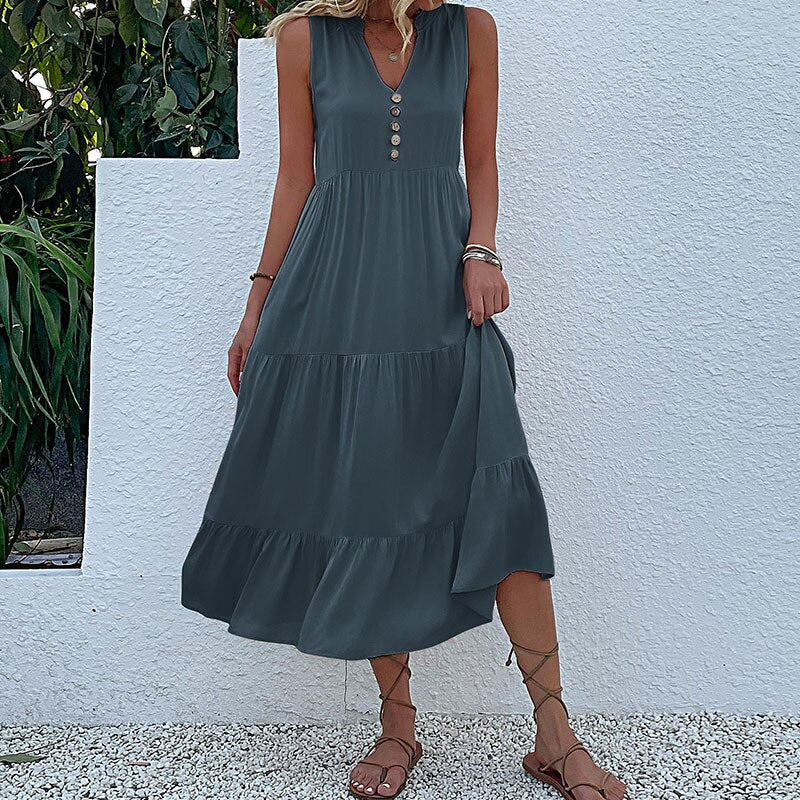 GR | Midikleid Bequem bleiben mit unserem lockeren Midikleid perfekt für jede Gelegenheit