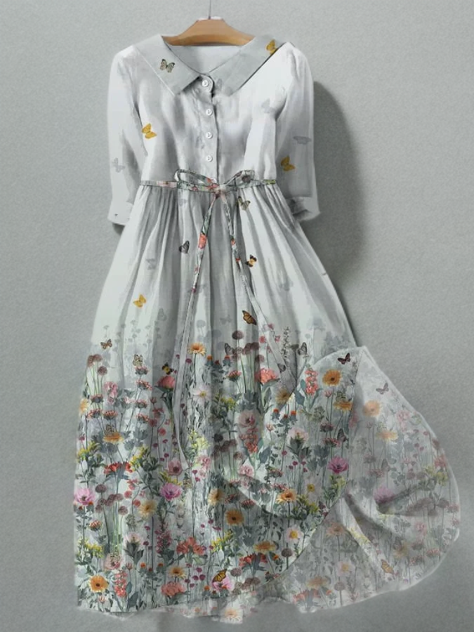 GR | Vintage Stil Taschenkleid mit Blumen