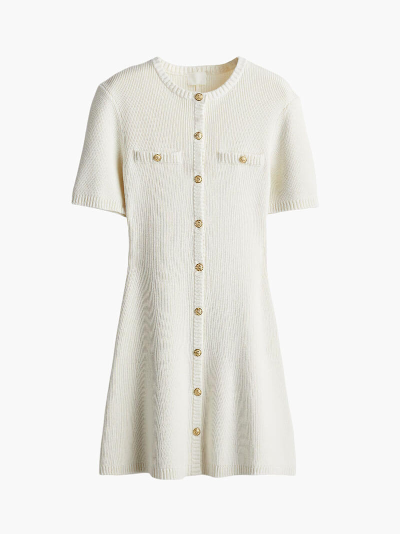 GR | Ribbed knit dress with buttons and chest pockets