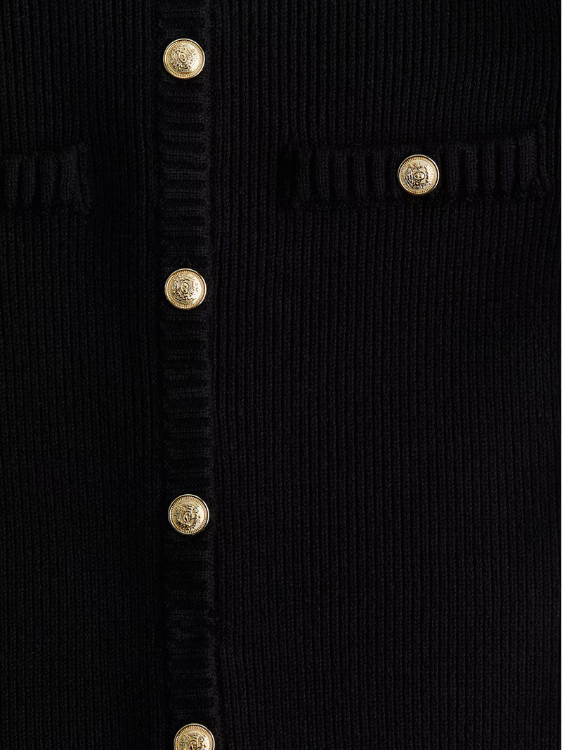 GR | Ribbed knit dress with buttons and chest pockets