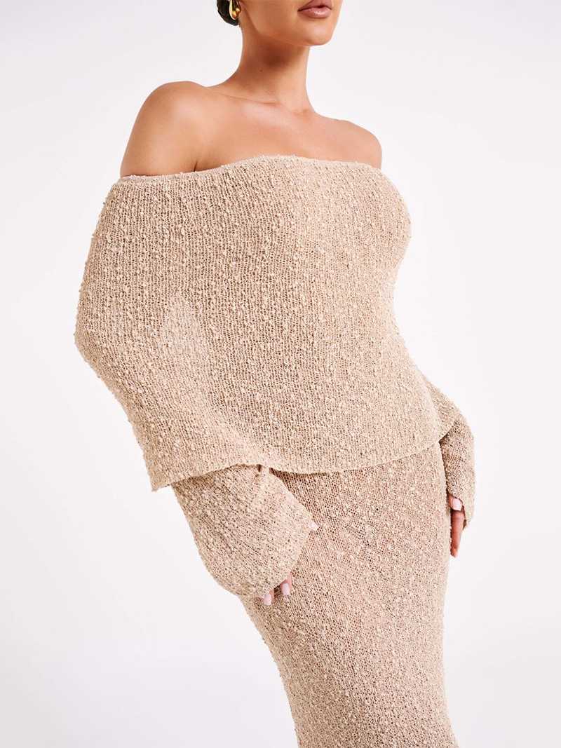 GR | Off-shoulder maxi dress for women
