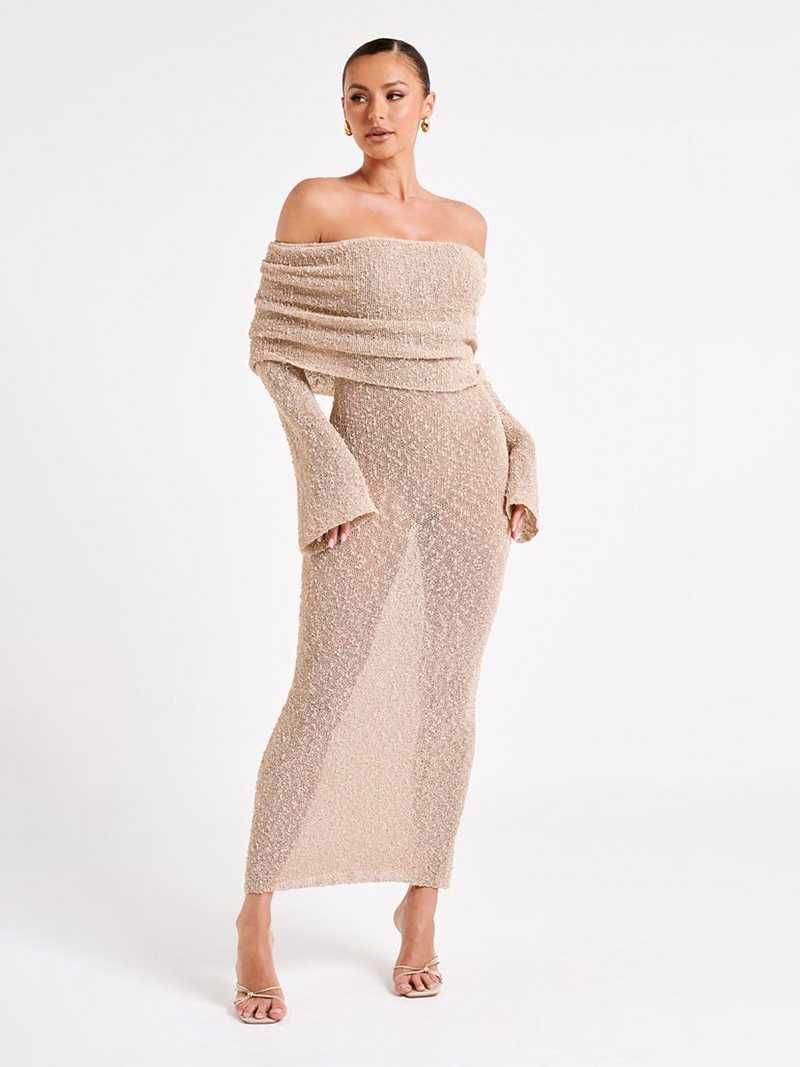GR | Off-shoulder maxi dress for women