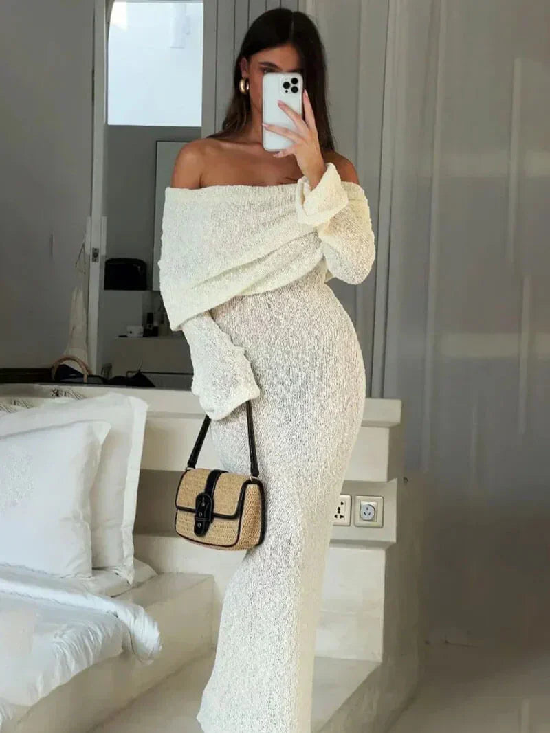 GR | Off-shoulder maxi dress for women