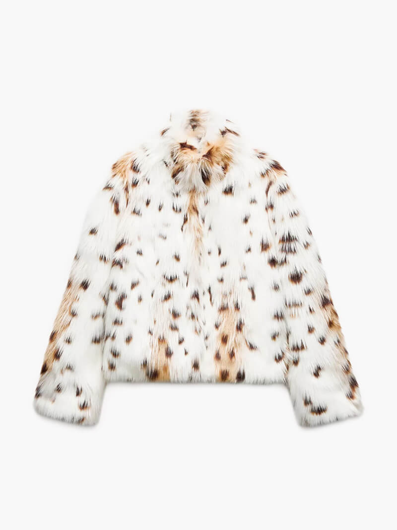 GR | Leopard print fur jacket