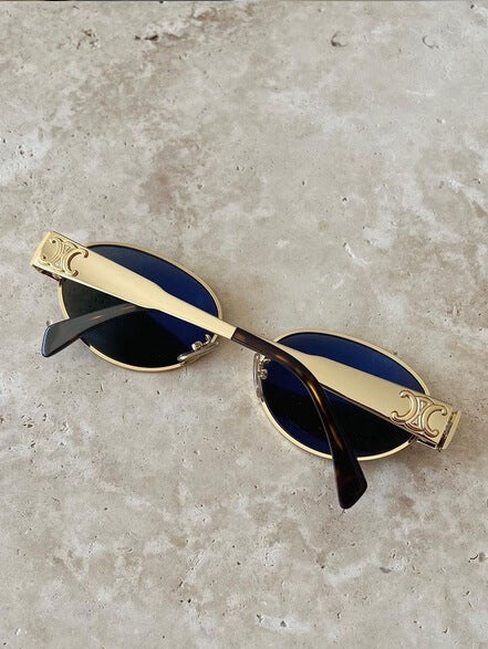 GR  - Sonnebrille Damen Gold | Vintage Retro Sunglasses Women