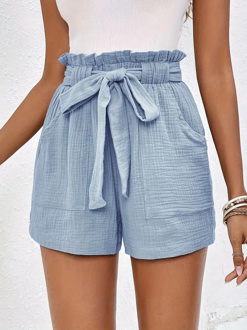 GR | Shorts with belt, loose fit, high-waisted shorts, mini shorts