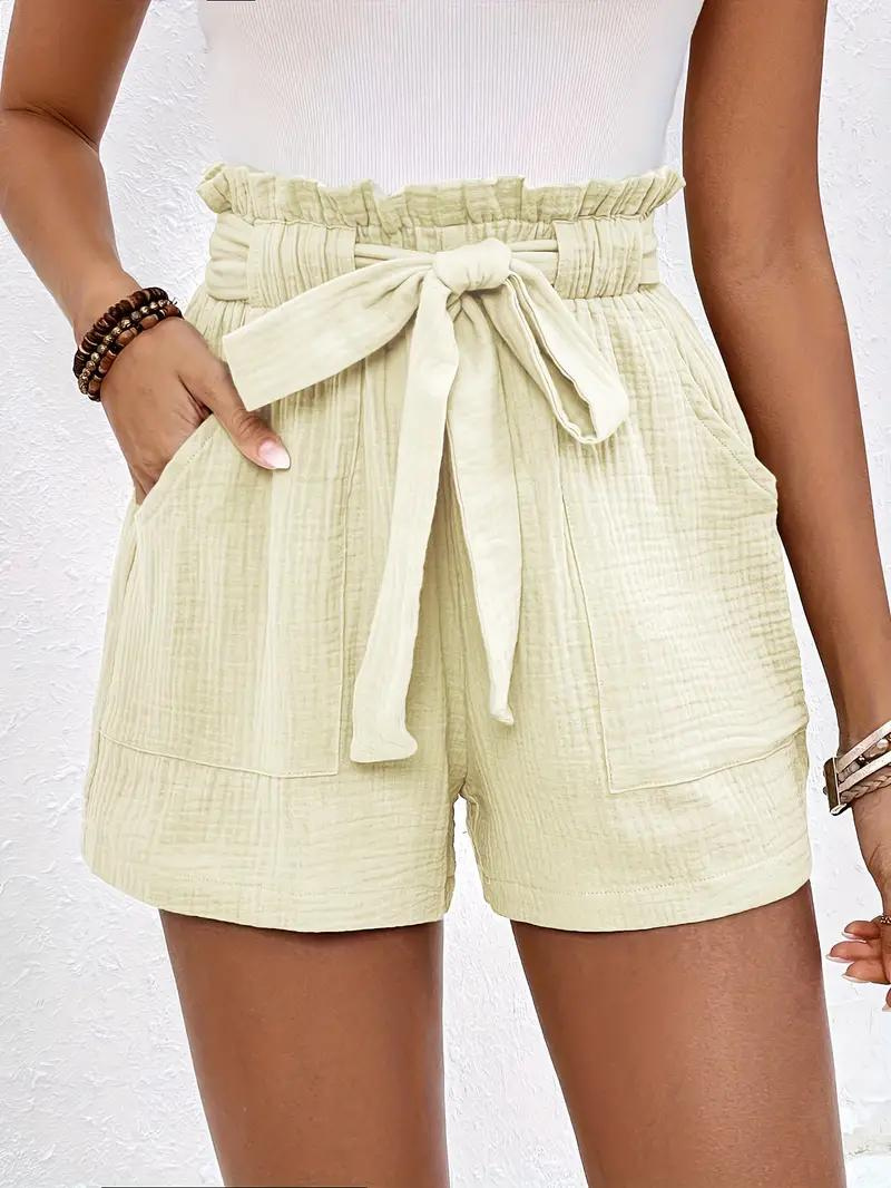 GR | Shorts with belt, loose fit, high-waisted shorts, mini shorts