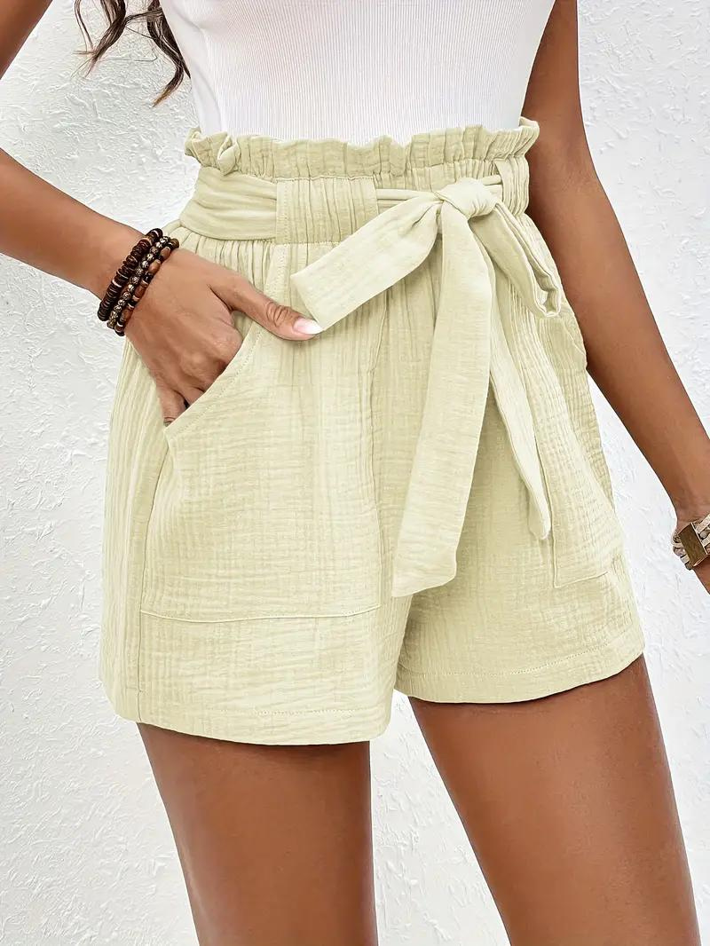 GR | Shorts with belt, loose fit, high-waisted shorts, mini shorts
